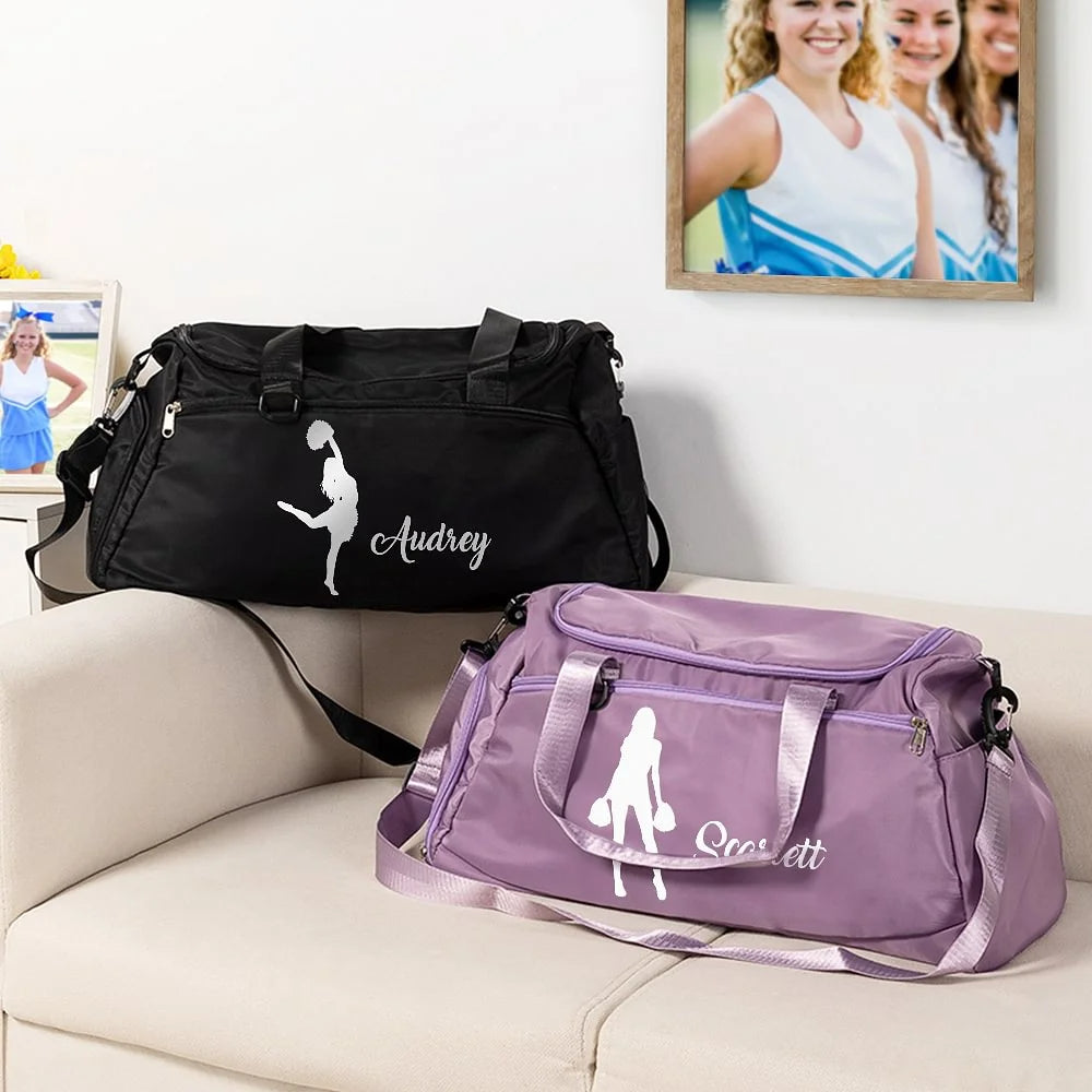 Personalized Cheerleader Duffel Bag – Custom Name Waterproof Sports Tote – Gift for Cheerleading Girls – Large Gym Bag for Training & Travel