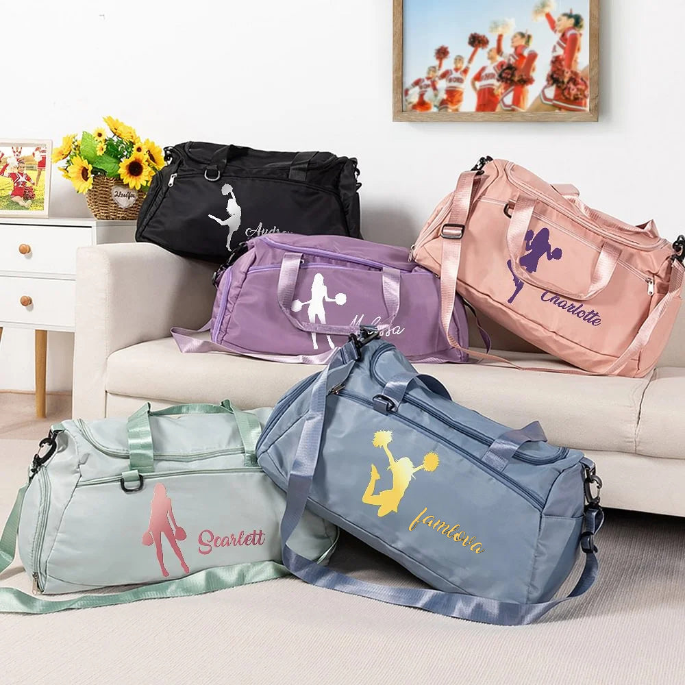 Personalized Cheerleader Duffel Bag – Custom Name Waterproof Sports Tote – Gift for Cheerleading Girls – Large Gym Bag for Training & Travel