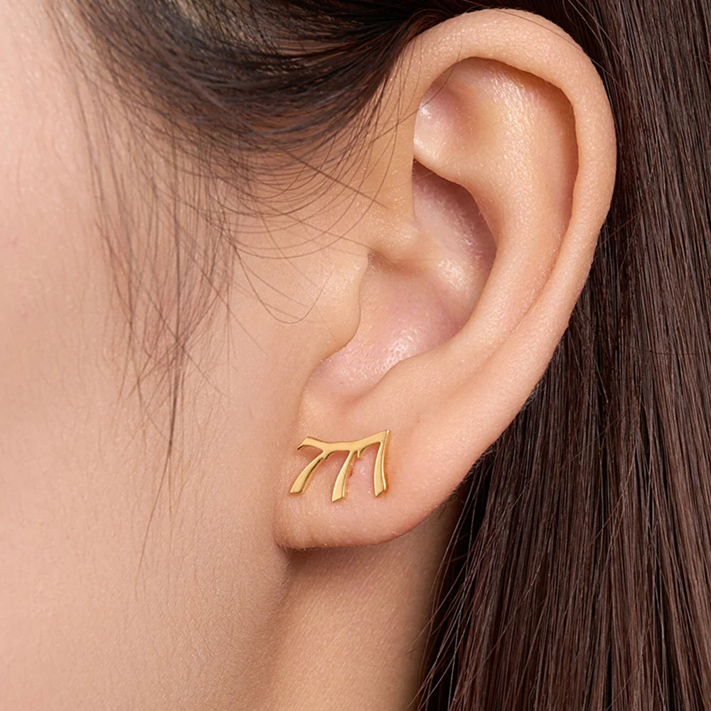 Personalized Dainty Angel Number Lucky Number Stud Earrings Birthday Gift for Friends Girls