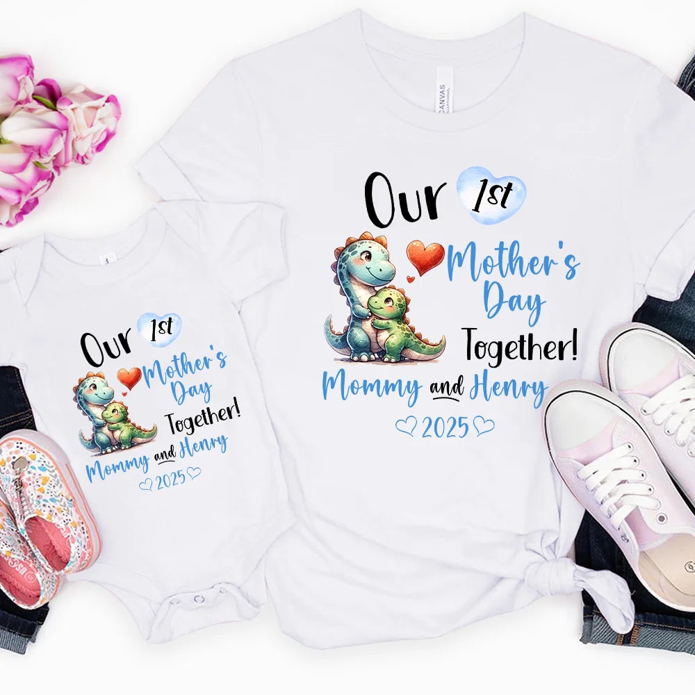 Personalized Baby Bodysuit – Fantasy Unicorn, Elephant & Giraffe Design – 100% Cotton Onesie – Custom Name – Perfect 1st Mother's Day, Newborn Gift for Mom & Baby