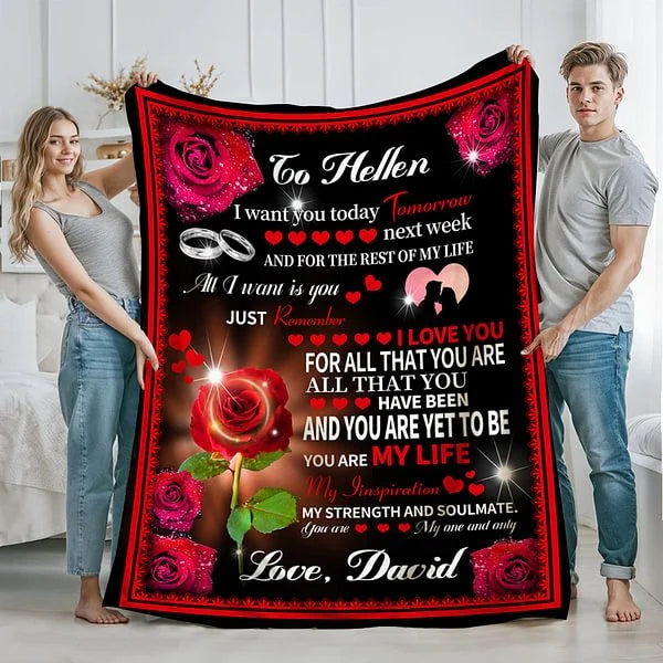 Warm their heart with this personalized love letter blanket—an intimate gift idea for any romantic occasion.