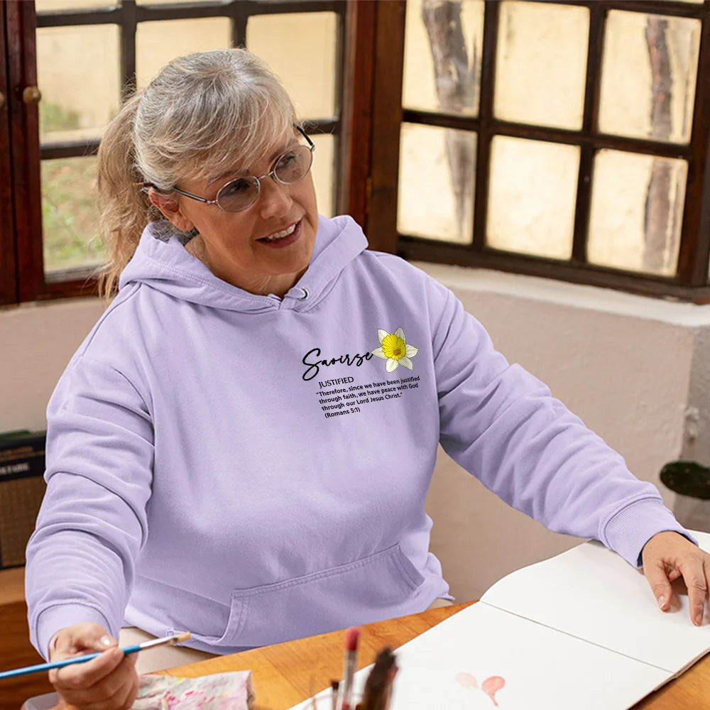 Personalized Name & Birth Flower T-Shirt/Hoodie - Custom Gift for Mom, Grandma - Birthday & Mother’s Day