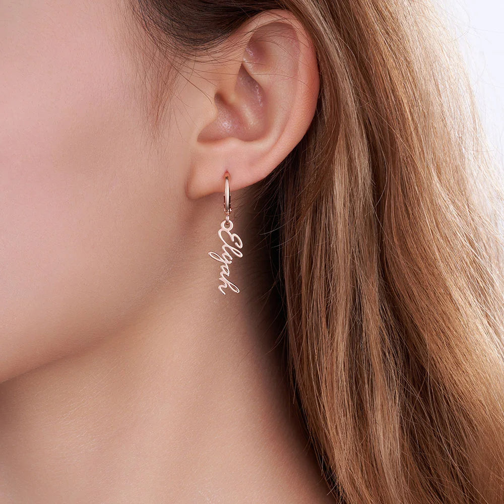 Personalized Minimalist Dainty Name Earrings Birthday Anniversary Gift for Women Girls