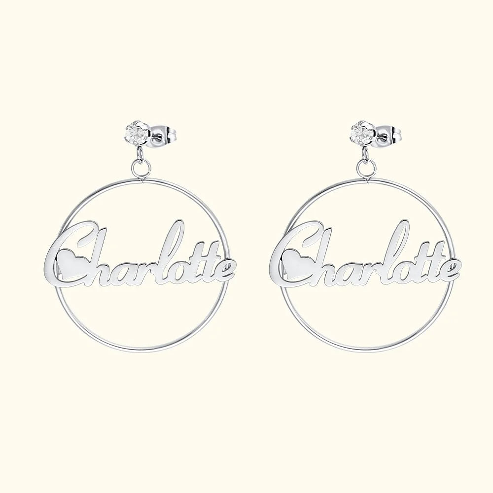 Personalized Various Shape Name Earrings
