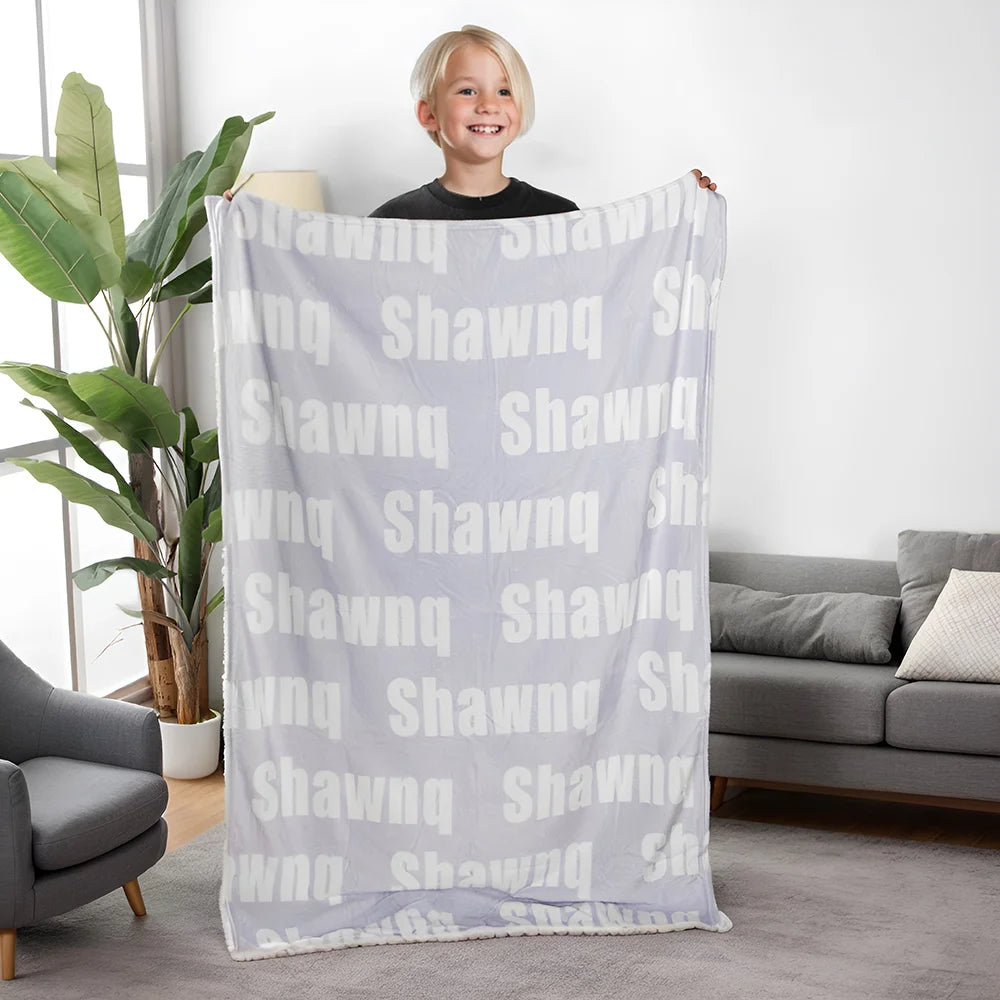 Personalised Super Soft Family Blanket with Name High-Quality Birthday or Christmas Gift for Kids and Family