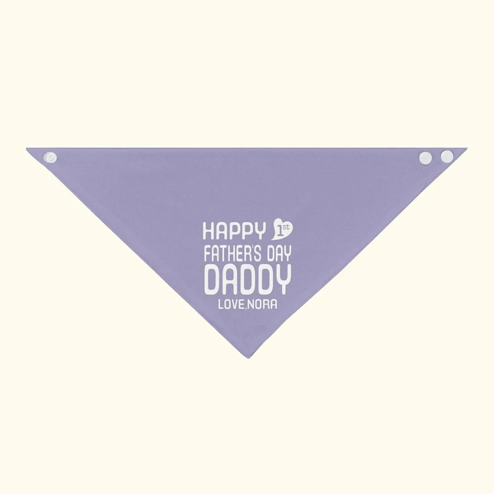 Personalized Happy First Father's Day Adjustable Baby Bandana Bib 100% Cotton with Nickname and Text, Baby Shower Gift for New Dad and Baby