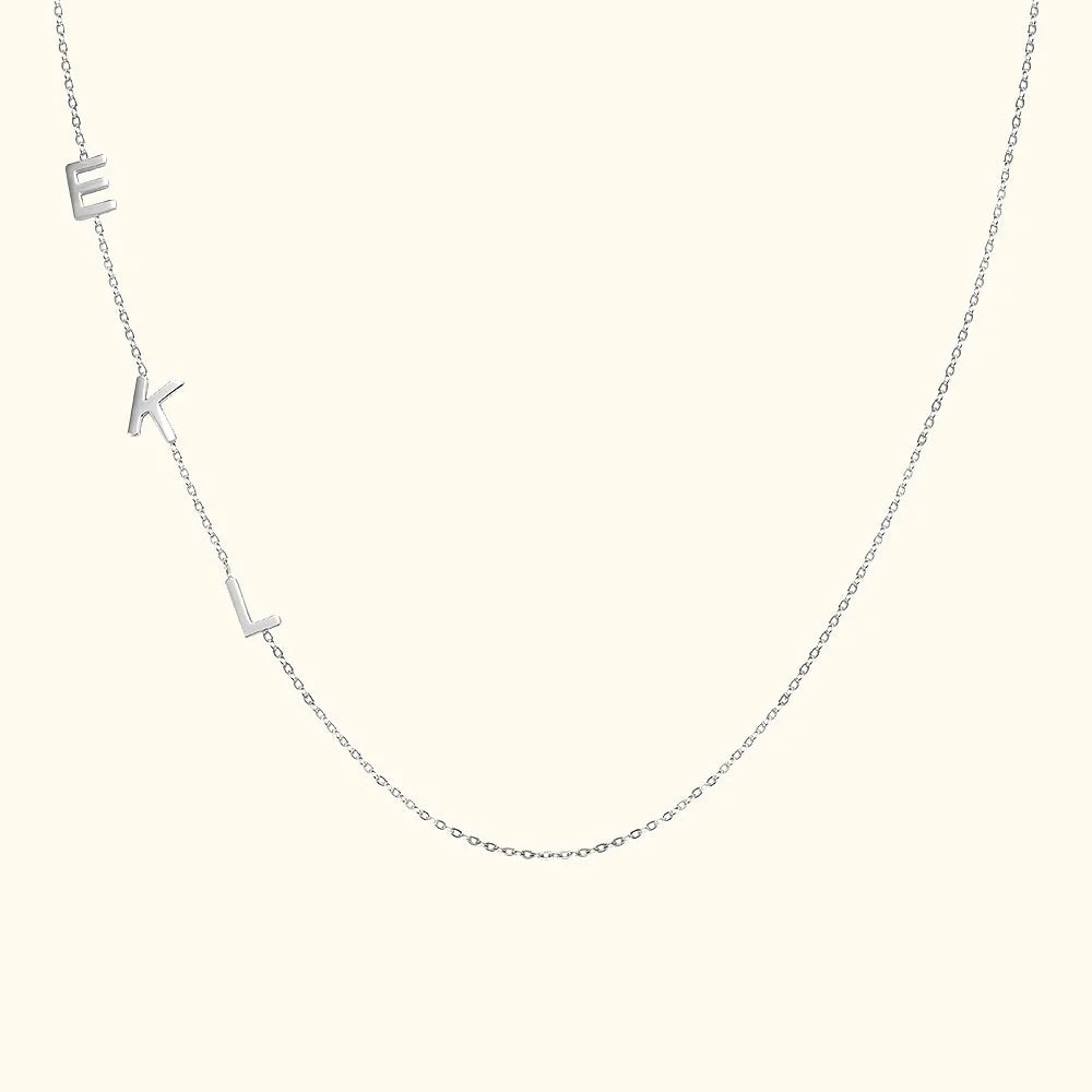 Personalized Dainty Sideways Minimalist Necklace with Initial Name Birthday Anniversary Gift for Women Girlfriend Wife Mom Family