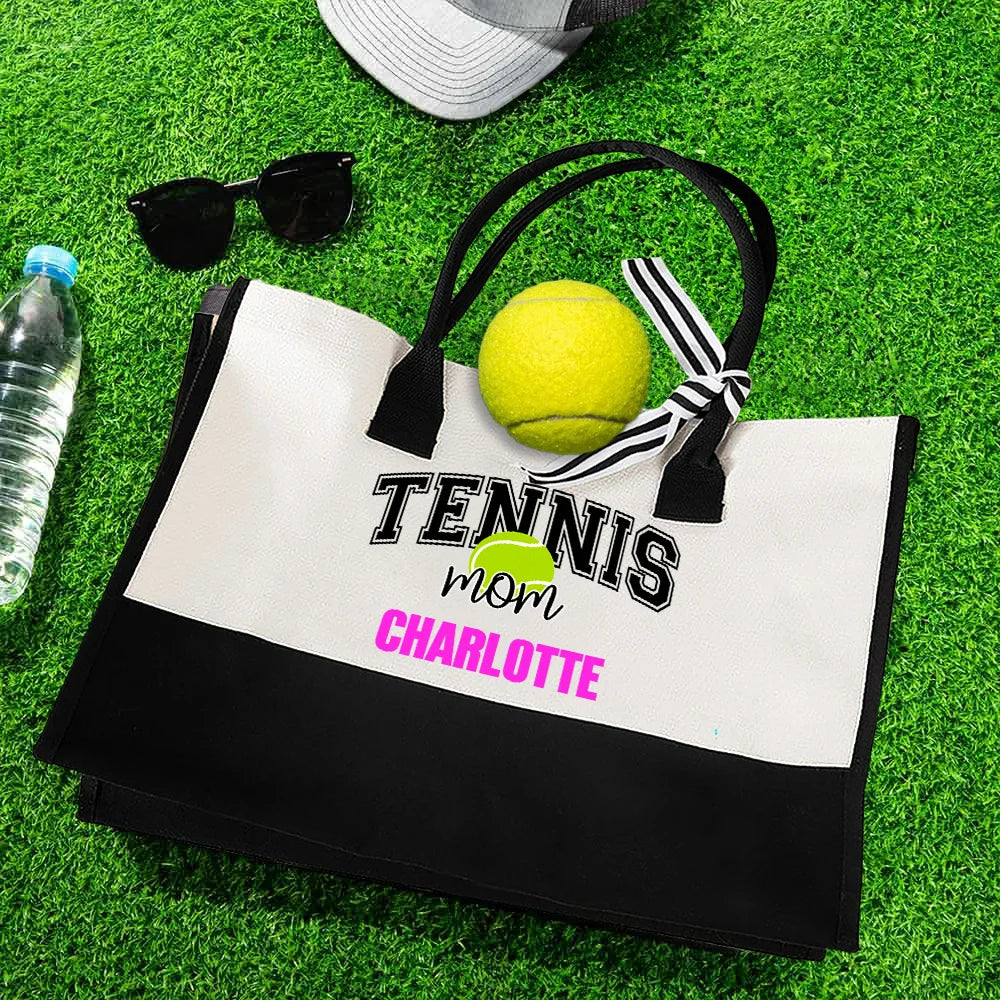 Personalised Large Canvas Tote Bag for Baseball and Basketball Moms Custom Game Day Sports Gift for Women