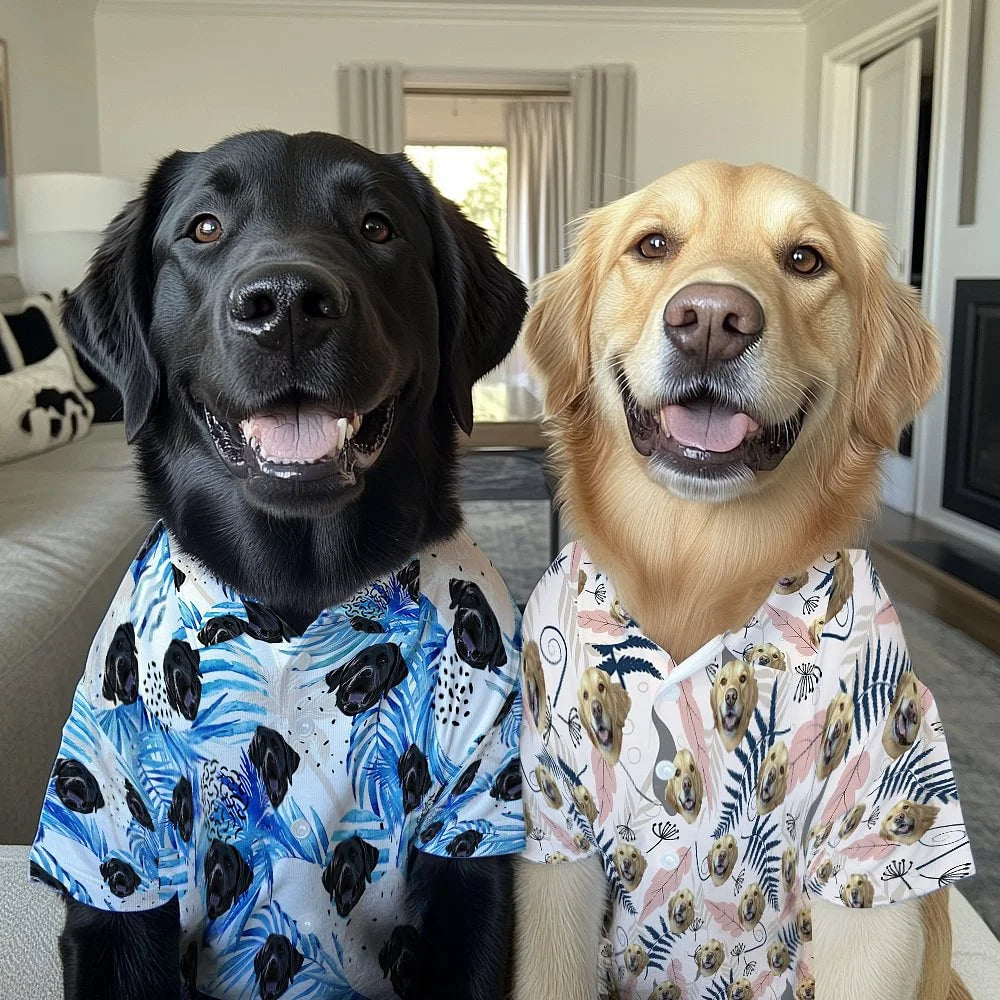 Personalized Hawaiian Beach Style Breathable Summer Dog Cat Shirt with Photo Birthday Gift for Pet Lovers