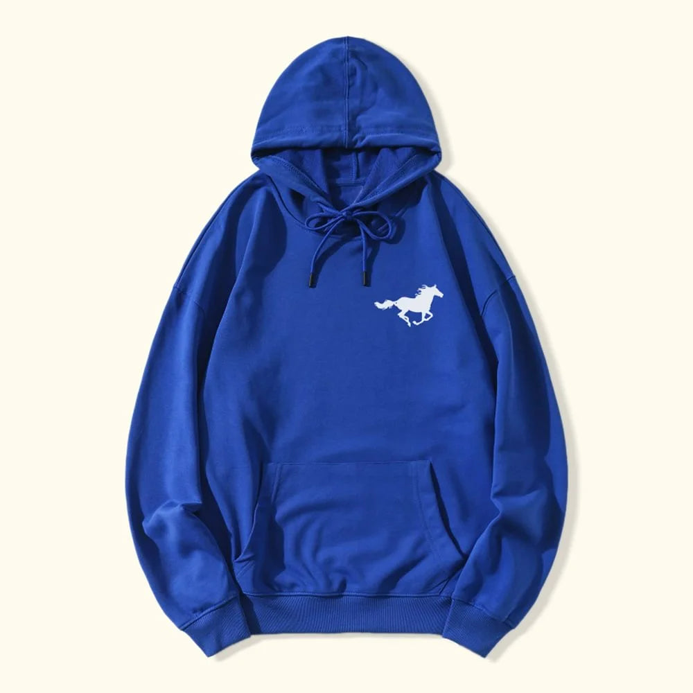 Personalised Unisex Horse Print Pullover Hoodie for Kids and Adults Equestrian Sportswear Birthday Gift for Horse Lovers