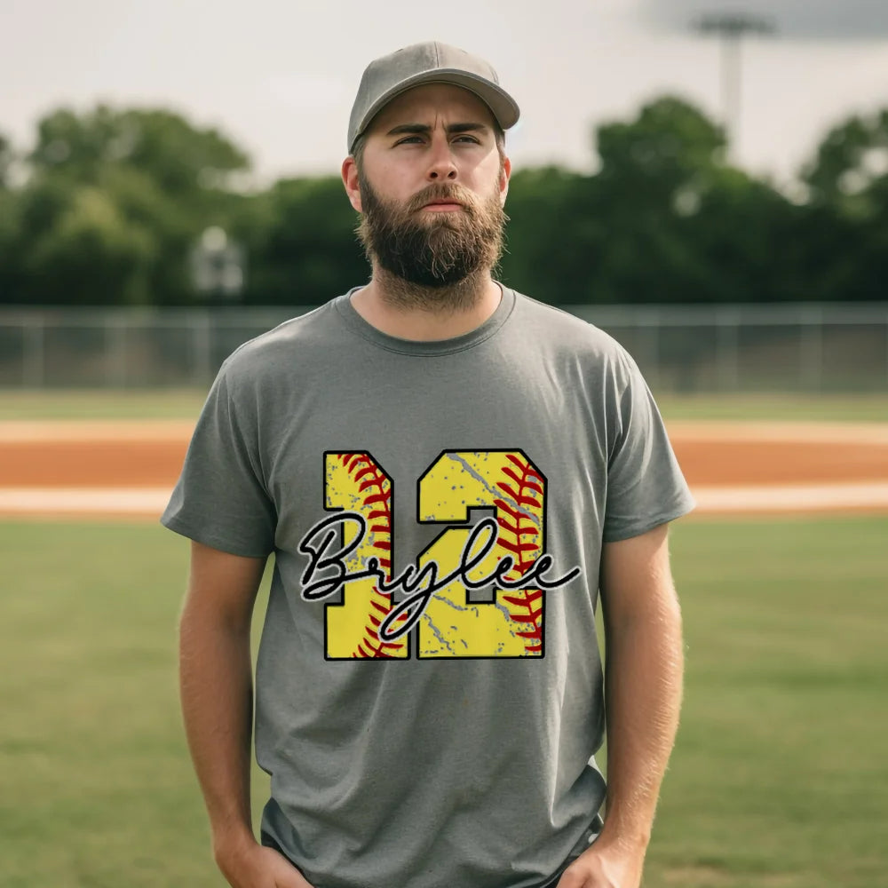 Personalized Sport T-Shirt Gift - Custom Name & Number Tee for Baseball, Basketball, Soccer, Volleyball, Softball Players