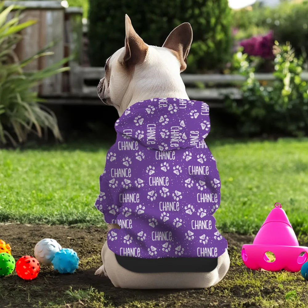 Personalised Soft Warm Pet Hoodie with Name Cute Paw Print Outfit for Dogs Cats Ideal Birthday Gift for Pet Lovers