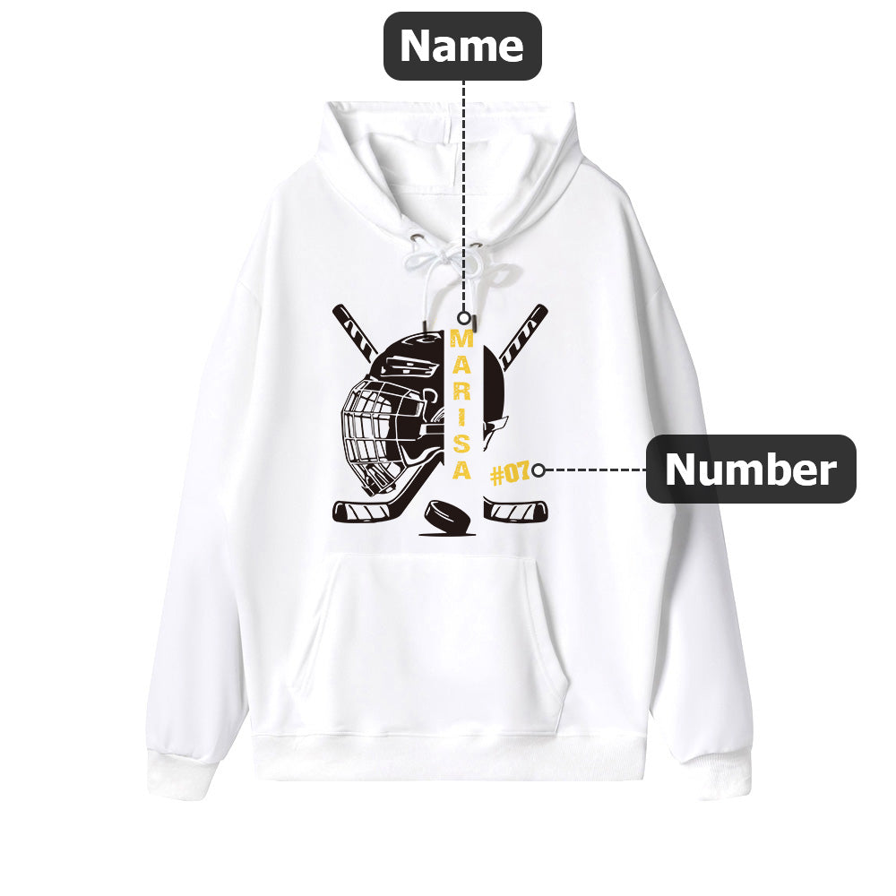 Custom Hockey Jersey Hoodie/T-Shirt - Personalized Name & Number - Gift for Players, Fans, Team Sports Birthday