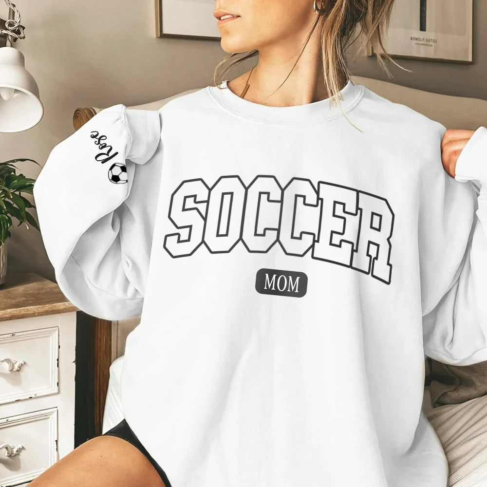 Custom Soccer Mom & Dad Hoodie - Personalized with 1-6 Kids' Names - Gift for Sports Parents, Birthday, Game Day