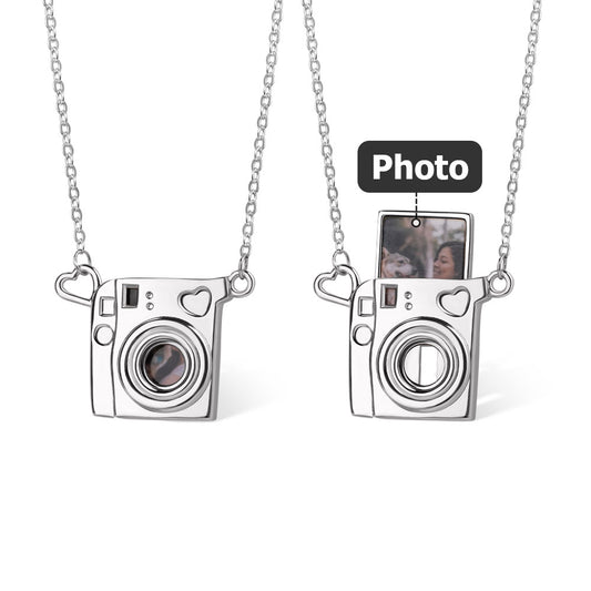 Personalized Mini Pull-Out Camera Locket Necklace with Photo Anniversary Birthday Gift for Photography Lovers