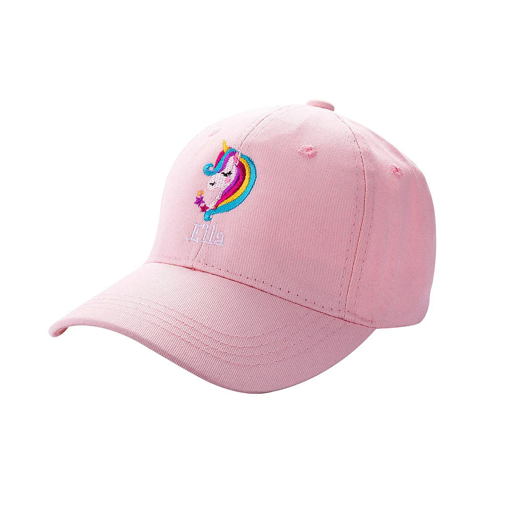 Personalised Kids Baseball Cap with Embroidered Cartoon Design Customizable Fun Hat for Children