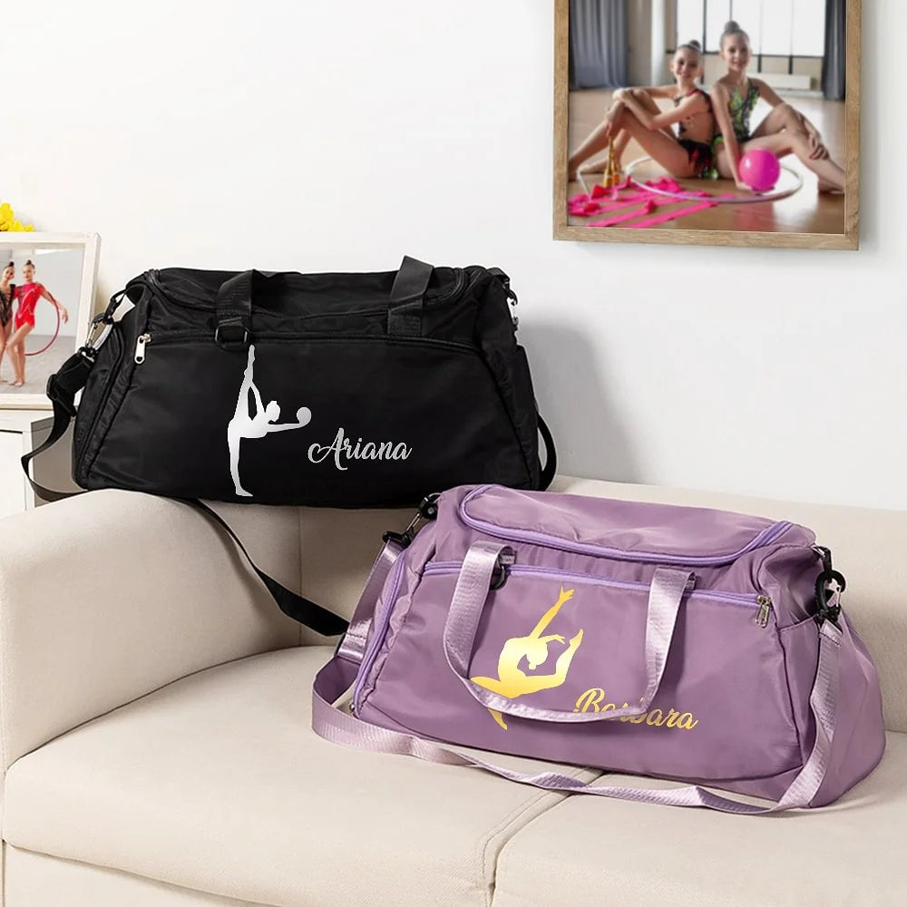 Personalized Rhythmic Gymnastics Waterproof Duffel Bag - Custom Name Travel Accessory & Birthday Gift for Gymnastics Lovers