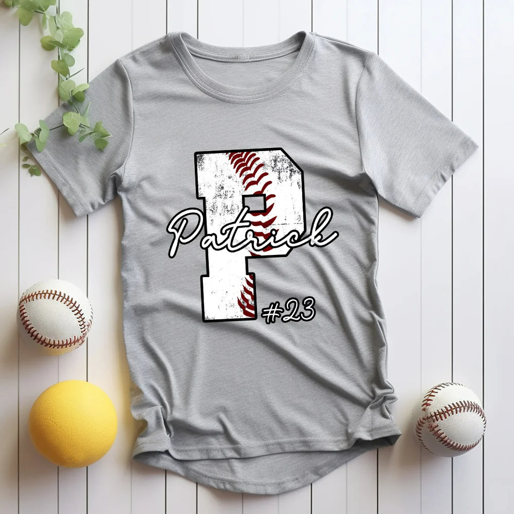 Personalized Sport T-Shirt Gift - Custom Name & Number Tee for Baseball, Basketball, Soccer, Volleyball, Softball Players