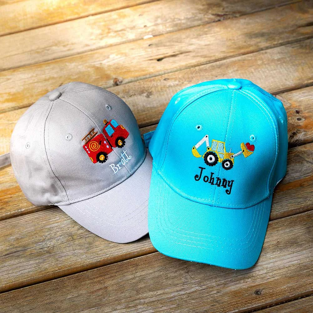 Personalised Kids Baseball Cap with Embroidered Cartoon Design Customizable Fun Hat for Children