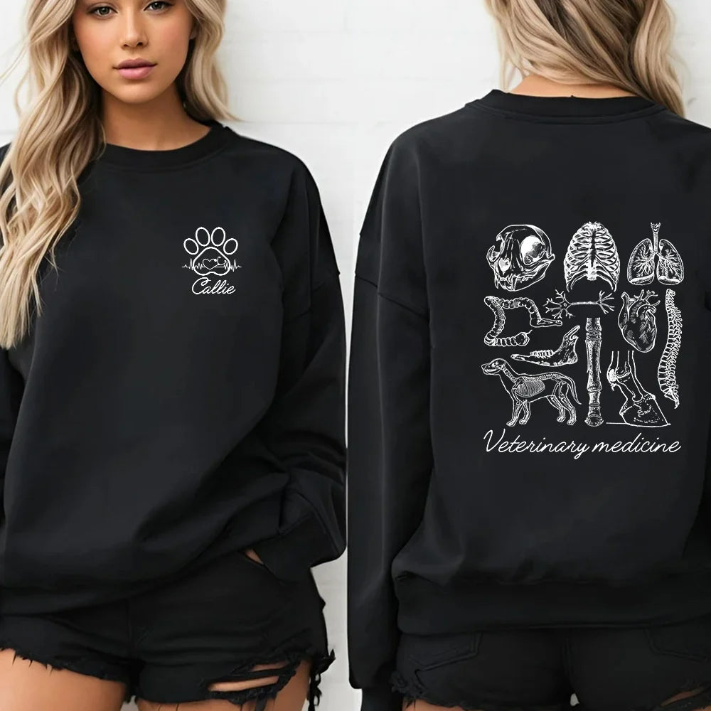 Custom Vet Tech Shirt/Hoodie - Personalized Vet Anatomy Gift for Vet Week, Graduation