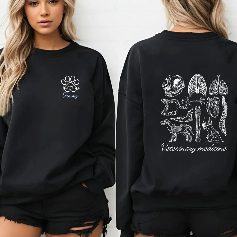 Custom Vet Tech Shirt/Hoodie - Personalized Vet Anatomy Gift for Vet Week, Graduation